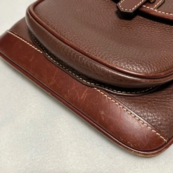 DOONEY & BOURKE Brown Pebble Leather Crossbody Bag - Picture 7 of 16
